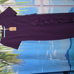 Aisire Purple Midi Dress with Ruffle Detail